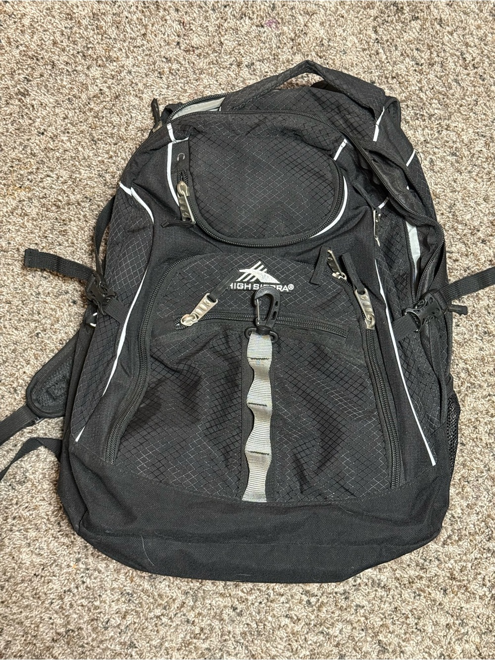 High Sierra Black and Gray Men's Backpack with Multiple Compartments